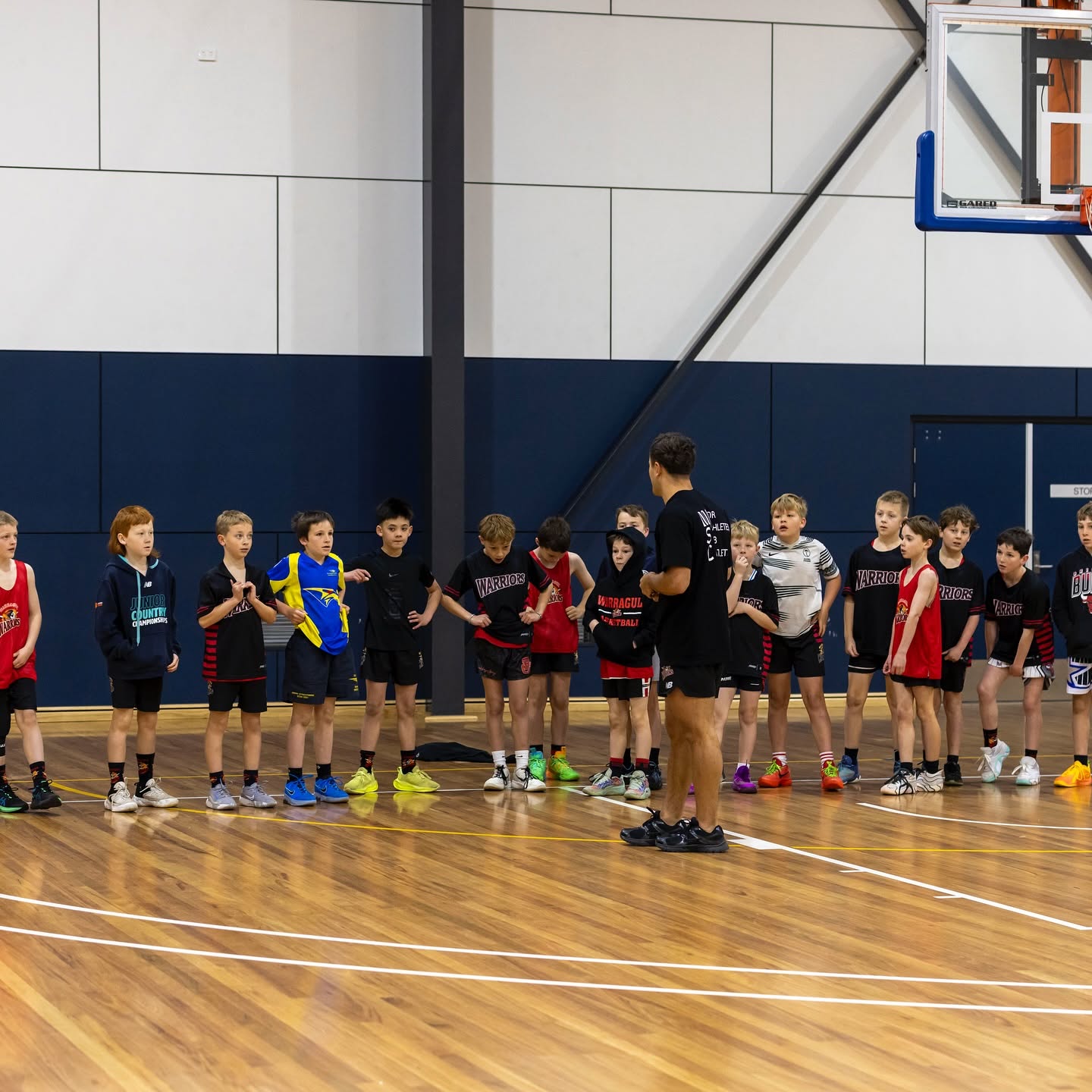 Warragul Basketball players training